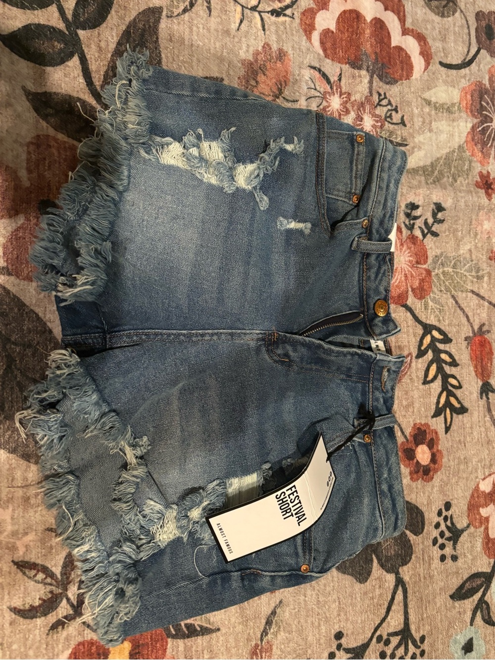 Almost Famous Light Blue Distressed Jean Shorts